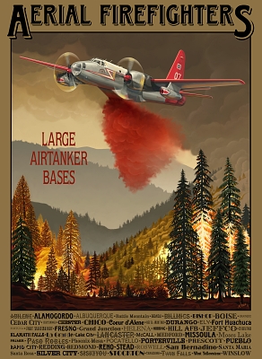 “Large AirTanker Bases” ⓒ2011 Marilynn Flynn- Tharsis Artworks Aviation and Space Art