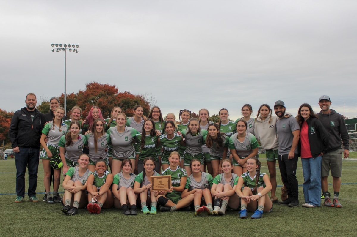 Summit girls rugby celebrating their state championship win /Photo Credit: Lila Cart