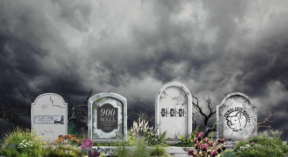 The gravestones of Bend's restaurants past, from Kebaba to 900 Wall. / Credit: Eva Dicharry