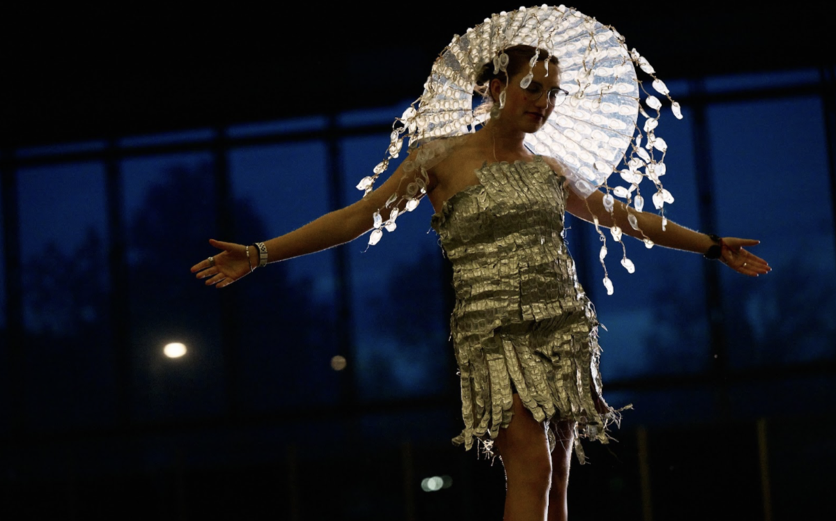 Summit senior Kaia Chopra walks the runway at Rubbish Renewed. / Photo credit: Joe Kline
