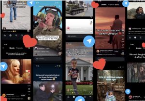 Screenshots of popular Instagram reels mocking the Iran war / Credit: Kaia Vrbata